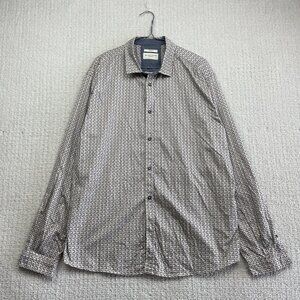 Tom Tailor Button Up Dress Shirt Pastel Geometric AOP Regular Stretch Men XXL